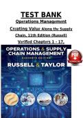 Test Bank Operations Management Creating Value Along the Supply Chain 11th Edition Chapters 1-17 by Roberta S Russell Bernard W Taylor ISBN 9781119905677 A&plus;&NewLine;