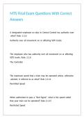 MTS Final Exam Questions With Correct Answers
