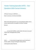Master Training Specialist &lpar;MTS&rpar; &ndash; Test Questions With Correct Answers 