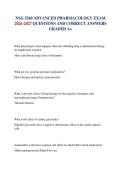 NSG 5240 ADVANCED PHARMACOLOGY EXAM 2026-2027 QUESTIONS AND CORRECT ANSWERS GRADED A&plus; 