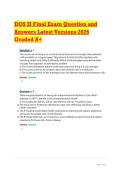 DOS II Final Exam Question and Answers Latest Versions 2026 Graded A&plus;