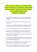 Utah Pesticide Applicator EXAM STUDY &NewLine;GUIDE 2026&sol;2027 ACCURATE QUESTIONS &NewLine;WITH CORRECT DETAILED SOLUTIONS &vert;&vert; &NewLine;100&percnt; GUARANTEED PASS &NewLine;<NEWEST VERSION> &NewLine;