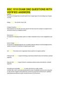 BSC 1010 EXAM ONE QUESTIONS WITH &NewLine;VEFIFIED ANSWERS