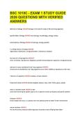 BSC 1010C - EXAM 1 STUDY GUIDE &NewLine;2026 QUESTIONS WITH VERIFIED &NewLine;ANSWERS