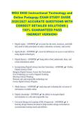 WGU D660 Instructional Technology and &NewLine;Online Pedagogy EXAM STUDY GUIDE &NewLine;2026&sol;2027 ACCURATE QUESTIONS WITH &NewLine;CORRECT DETAILED SOLUTIONS &vert;&vert; &NewLine;100&percnt; GUARANTEED PASS &NewLine;<NEWEST VERSION> &NewLine;