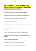 BSC 1010 FINAL 2026&sol;27 EXAM FSW &NewLine;QUESTIONS WITH VERIFIED ANSWERS 