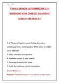 NR 235 HEALTH ASSESSMENT EXAM 2 &ndash; LATEST QUESTIONS WITH CORRECT SOLUTIONS &lpar;GRADED A&plus;&rpar;
