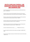 South Carolina Funeral Law Exam 2026 &ndash; Updated Questions and Answers &lpar;Practice Questions with Answers&rpar;