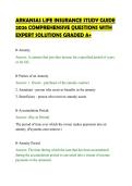 ARKANSAS LIFE INSURANCE STUDY GUIDE &NewLine;2026 COMPREHENSIVE QUESTIONS WITH &NewLine;EXPERT SOLUTIONS GRADED A&plus;