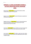 EDEXCEL A-LEVEL ECONOMICS PAPER 2-&NewLine;ACTUAL QUESTIONS WITH ANSWERS&NewLine;2026&NewLine;