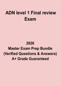 ADN Level 1 Final Review Exam Study Guide & Practice Questions PDF &lpar;2026&ndash;2027&rpar;