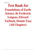 Test Bank for Foundations of Earth Science 8th Edition by Frederick Lutgens&vert;&vert;ISBN&colon;9780134184814