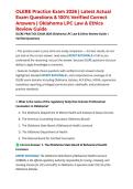 OLERE Practice Exam 2025&sol;2026 &vert; Latest Actual Exam Questions & 100&percnt; Verified Correct Answers &vert; Oklahoma LPC Law & Ethics Review Guide