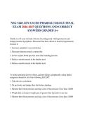&NewLine;NSG 5240 ADVANCED PHARMACOLOGY FINAL EXAM 2026-2027 QUESTIONS AND CORRECT ANSWERS GRADED A&plus; &NewLine;