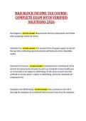 H&R BLOCK INCOME TAX COURSECOMPLETE EXAM WITH VERIFIED&NewLine;SOLUTIONS 2026&NewLine;