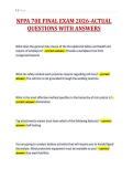 NFPA 70E FINAL EXAM 2026-ACTUAL&NewLine;QUESTIONS WITH ANSWERS