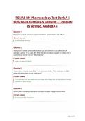 RELIAS RN Pharmacology Test Bank A &vert;100&percnt; Real Questions & Answers &ndash; Complete & Verified&period; Graded A&plus;