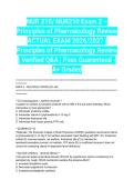 NUR 210&sol; NUR210 Exam 2 &ndash; Principles of Pharmacology Review ACTUAL EXAM 2026&sol;2027 &vert; Principles of Pharmacology Review &vert; Verified Q&A &vert; Pass Guaranteed - A&plus; Graded