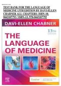 Test Bank for The Language of Medicine 13th Edition by Davi-Ellen Chabner&vert;&vert;ISBN&colon;9780443107795