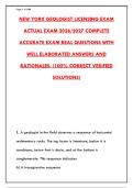 GEOLOGIST LICENSING EXAM ACTUAL EXAM 2026 &vert; OFFICIAL PRACTICE TEST & STUDY GUIDE PDF