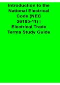 Introduction To The National Electrical Code NEC 26105-11 Electrical Trade Terms Study Guide 2025&sol; 2026 Electrical Certification Prep