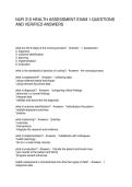 NUR 310 HEALTH ASSESSMENT EXAM 1 QUESTIONS AND VERIFIED ANSWERS