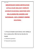 GERONTOLOGY NURSE CERTIFICATION ACTUAL EXAM 2026 &vert; RN & GERO-BC PRACTICE TEST