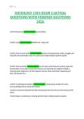 SOCIOLOGY 1301 EXAM 1&vert;ACTUAL&NewLine;QUESTIONS WITH VERIFIED SOLUTIONS&NewLine;2026&NewLine;