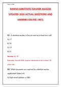HAWAII SUBSTITUTE TEACHER QUIZZES UPDATED 2026 &vert; ACTUAL EXAM QUESTIONS AND VERIFIED ANSWERS &vert; 100&percnt; SOLVED