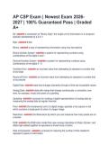 AP CSP Exam &vert; Newest Exam 2026&NewLine;2027 &vert; 100&percnt; Guaranteed Pass &vert; Graded &NewLine;A&plus;