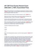 AP CSP Final Exam&vert;&vert; Newest Exam &NewLine;2026-2027 &vert;&vert; 100&percnt; Guaranteed Pass 