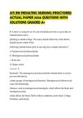 ATI RN PEDIATRIC NURSING PROCTORED &NewLine;ACTUAL PAPER 2026 QUESTIONS WITH &NewLine;SOLUTIONS GRADED A&plus;