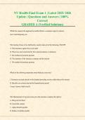 NV Health Final Exam 1 Study Guide &vert; Latest 2025&sol;2026 Update &vert; Questions & Verified Answers &vert; 100&percnt; Correct &vert; Graded A &lpar;Verified Solutions&rpar;