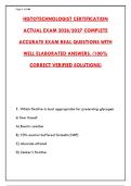 HISTOTECHNOLOGIST CERTIFICATION ACTUAL EXAM 2026 &vert; OFFICIAL HTL PRACTICE TEST & ANSWERS