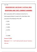 HOLECHEK BIO 340 EXAM 3 ACTUAL 2026 QUESTIONS AND 100&percnt; CORRECT ANSWERS &vert; LATEST VERIFIED GUIDE