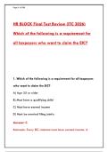 HR BLOCK FINAL TEST REVIEW &ndash; COMPLETE STUDY GUIDE & PRACTICE QUESTIONS