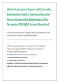 Illinois Professional Engineer &lpar;PE&rpar; Licensing &NewLine;Examination Practice Test Questions And &NewLine;Correct Answers &lpar;Verified Answers&rpar; Plus &NewLine;Rationales 2026 Q&A  Instant Download