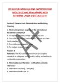 ICC B1 RESIDENTIAL BUILDING INSPECTOR EXAM WITH QUESTIONS AND ANSWERS WITH RATIONALS LATEST UPDATE RATED A&plus;