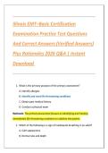Illinois EMT&ndash;Basic Certification &NewLine;Examination Practice Test Questions &NewLine;And Correct Answers &lpar;Verified Answers&rpar; &NewLine;Plus Rationales 2026 Q&A &vert; Instant &NewLine;Download 