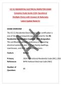 ICC E1 RESIDENTIAL ELECTRICAL INSPECTOR EXAM&NewLine;Complete Study Guide &lpar;150&plus; Questions&rpar;&NewLine;Multiple Choice with Answers & Rationales&NewLine;Latest Update Rated A&plus;&NewLine;