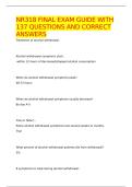 NR318 FINAL EXAM GUIDE WITH 137 QUESTIONS AND CORRECT ANSWERS 