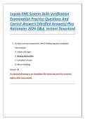 Loyola EMS System Skills Verification &NewLine;Examination Practice Questions And &NewLine;Correct Answers &lpar;Verified Answers&rpar; Plus &NewLine;Rationales 2026 Q&A  Instant Download