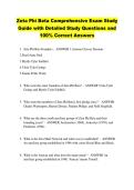 Zeta Phi Beta Comprehensive Exam Study &NewLine;Guide with Detailed Study Questions and &NewLine;100&percnt; Correct Answers 