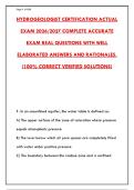 HYDROGEOLOGIST CERTIFICATION ACTUAL EXAM 2026 &vert; OFFICIAL PRACTICE TEST & ANSWERS