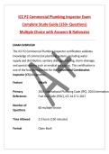 ICC P2 Commercial Plumbing Inspector Exam&NewLine;Complete Study Guide &lpar;150&plus; Questions&rpar;&NewLine;Multiple Choice with Answers & Rationales&NewLine;Based on 2024 IPC & 2024 IFGC