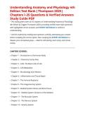 Understanding Anatomy and Physiology 4th Edition Test Bank &vert; &lpar;Thompson 2025&rpar; &vert; Chapters 1&ndash;25 Questions & Verified Answers Study Guide PDF