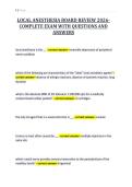 LOCAL ANESTHESIA BOARD REVIEW 2026-&NewLine;COMPLETE EXAM WITH QUESTIONS AND&NewLine;ANSWERS&NewLine;