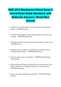NUR 2474 Rasmussen Pharm Exam 2 &NewLine;Actual Exam Study Questions with &NewLine;Elaborate Answers &vert; Brand New &NewLine;Version