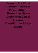 Economics Final Review Perfect Competition Monopoly Price Discrimination And Income Study Guide 2025&sol; 2026 Microeconomics And Economics Prep