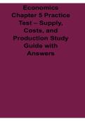 Economics Chapter 5 Practice Test Supply Costs And Production Study Guide With Answers 2025&sol; 2026 Microeconomics And Economics Prep
